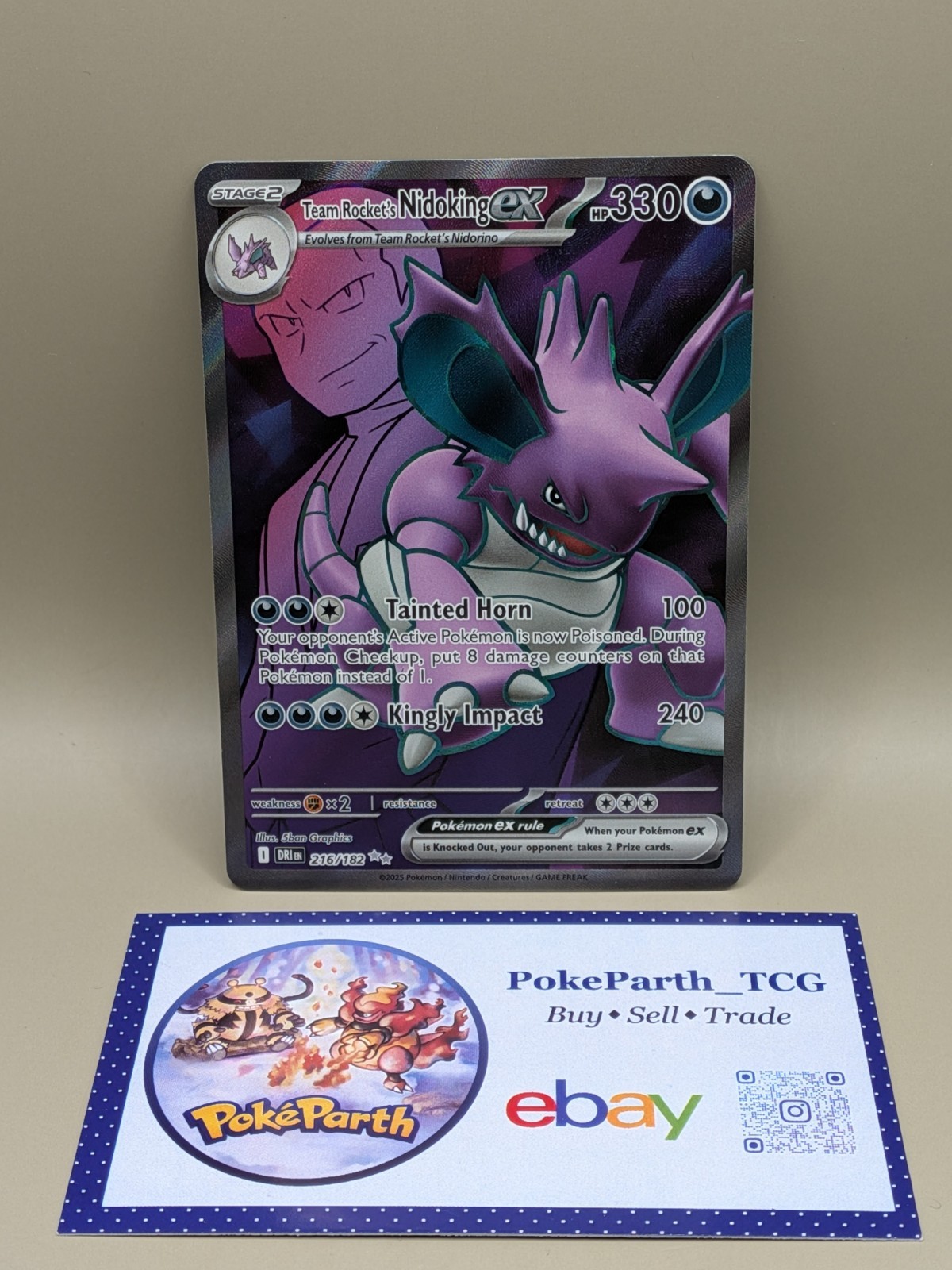 Team Rocket’s Nidoking Ex 216/182 - Destined Rivals - Near Mint