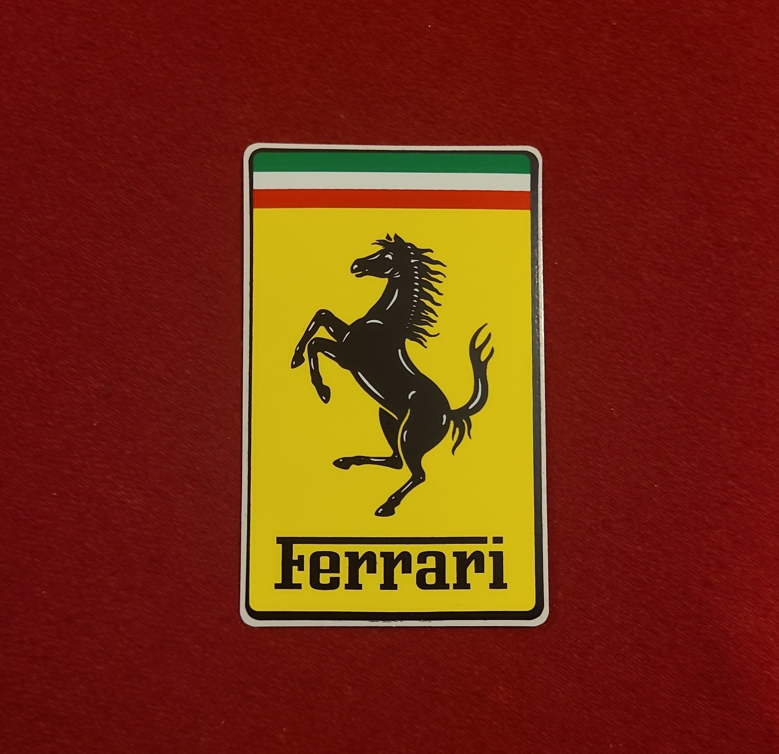 FERRARI GENUINE OEM 2" x 3 1/4" RECTANGULAR VINYL EMBLEM STICKER 95992901 FERRARI GENUINE OEM 2" x 3 1/4" RECTANGULAR VINYL EMBLEM STICKER 95992901