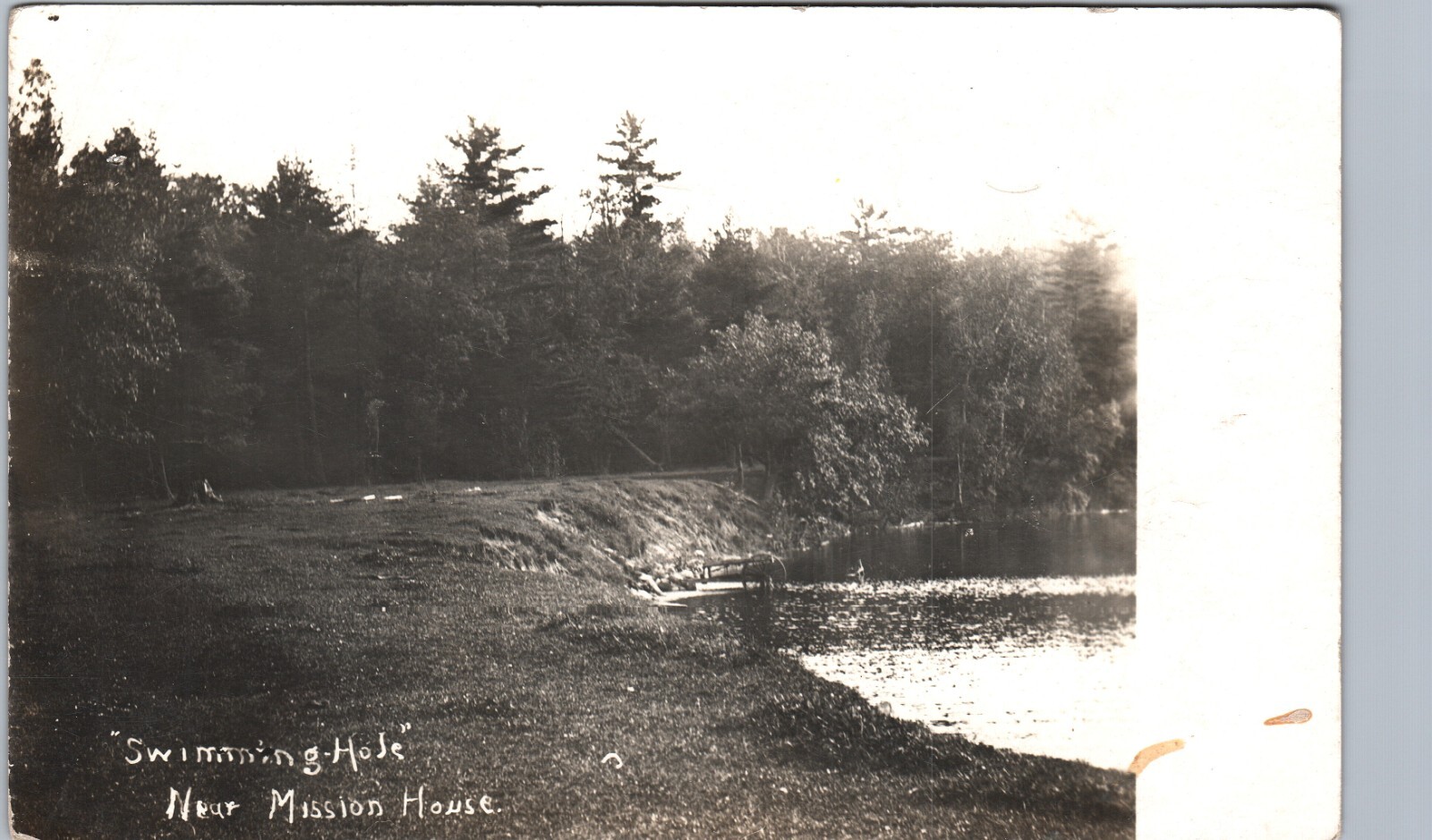 SWIMMING HOLE plymouth wi real photo postcard rppc mission house college