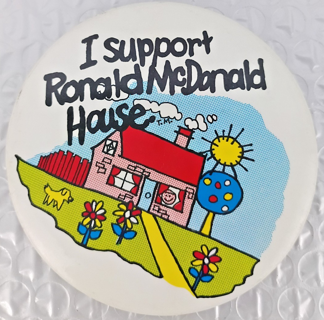 I Support Ronald McDonald House Pin Button Vintage I Support Ronald McDonald House Pin Button Vintage