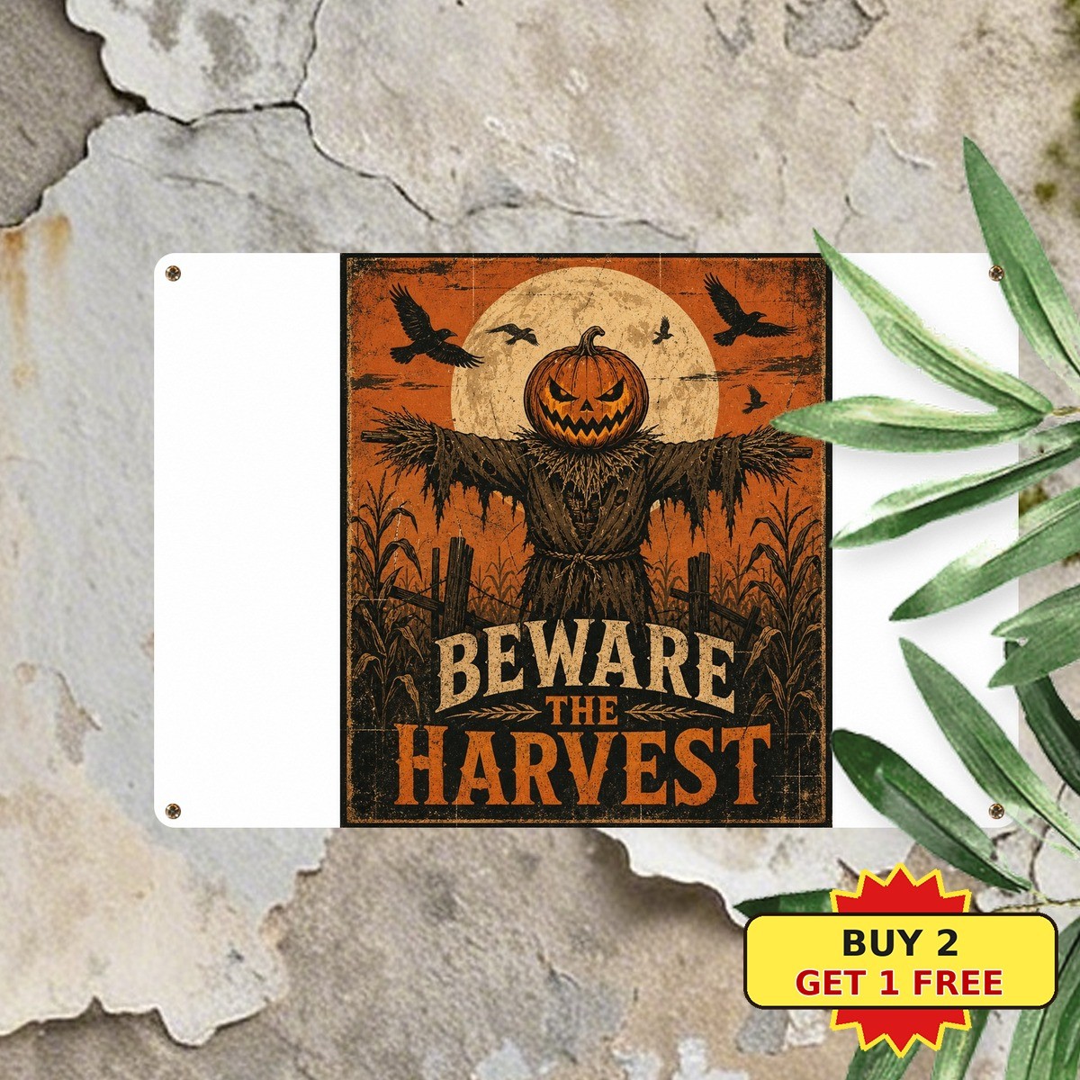 Beware the Harvest Spooky Halloween Pumpkin Graveyard Metal Tin Sign Wall Decor Beware the Harvest Spooky Halloween Pumpkin Graveyard Metal Tin Sign Wall Decor