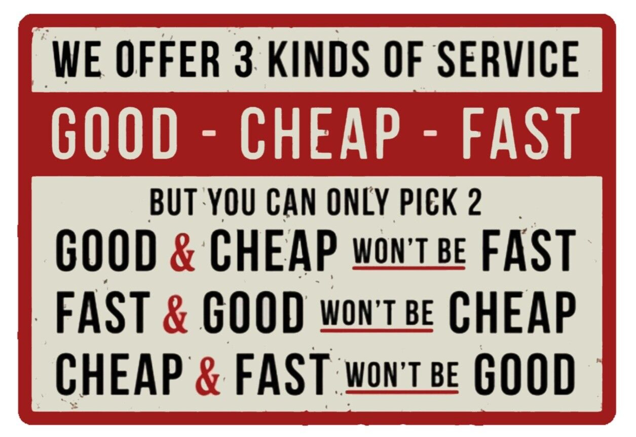Mechanic Sign Humor Funny Quote - Good, Fast & Cheap Pick 2 MAGNET