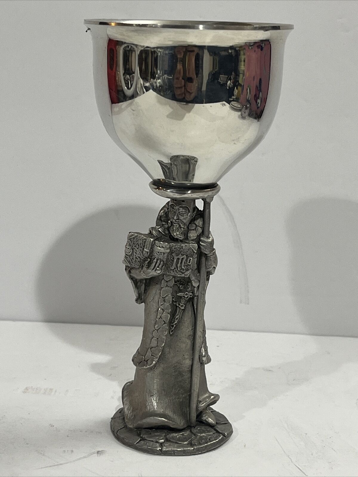 Vintage Bob Maurus for Gallo Solid Pewter Wizard/ Mage Goblet Wine Chalice 1985