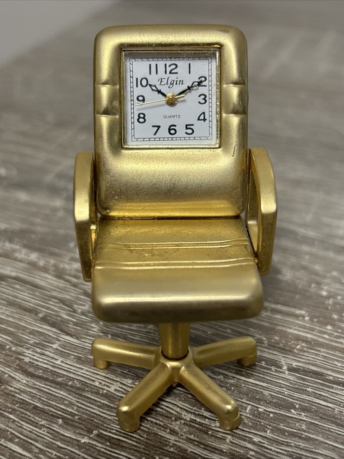 Brass Novelty Shelf Desk Miniature Clock Elgin 2.5\