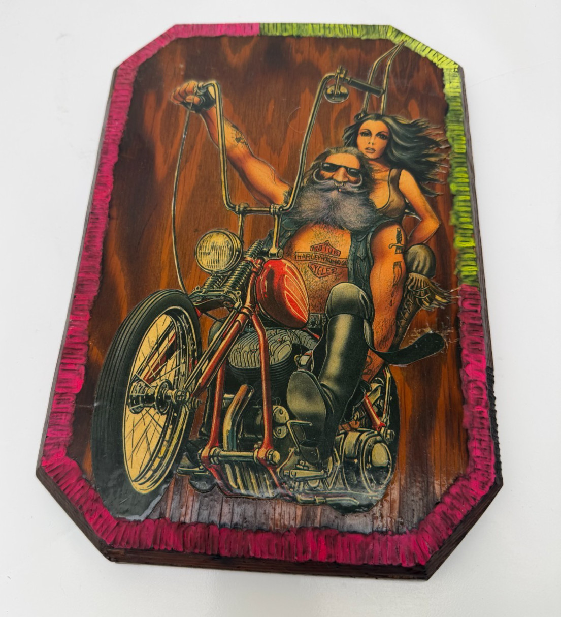 David Mann Motorcycle Art Plaque Signed Bob Bitchin 1994 Harley Chopper Decor David Mann Motorcycle Art Plaque Signed Bob Bitchin 1994 Harley Chopper Decor
