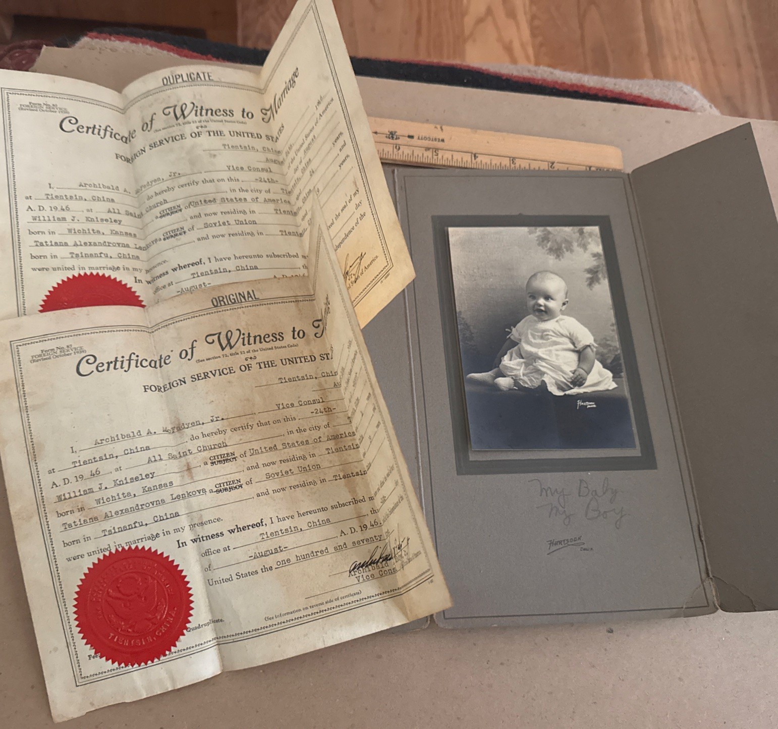 1946 China Marines USMC Tientsin Marriage Certificate Russian Bride Photos 1946 China Marines USMC Tientsin Marriage Certificate Russian Bride Photos