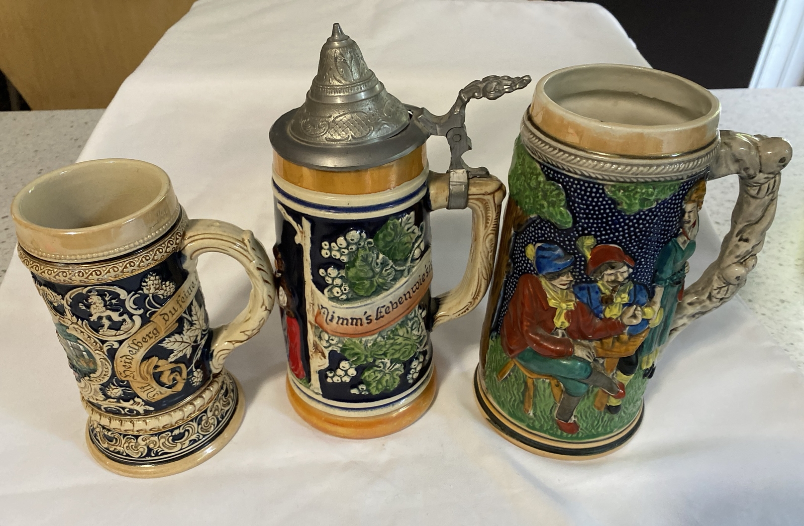 3 Vintage German Beer Steins Marzi & Remy - West Germany - Unknown 3 Vintage German Beer Steins Marzi & Remy - West Germany - Unknown
