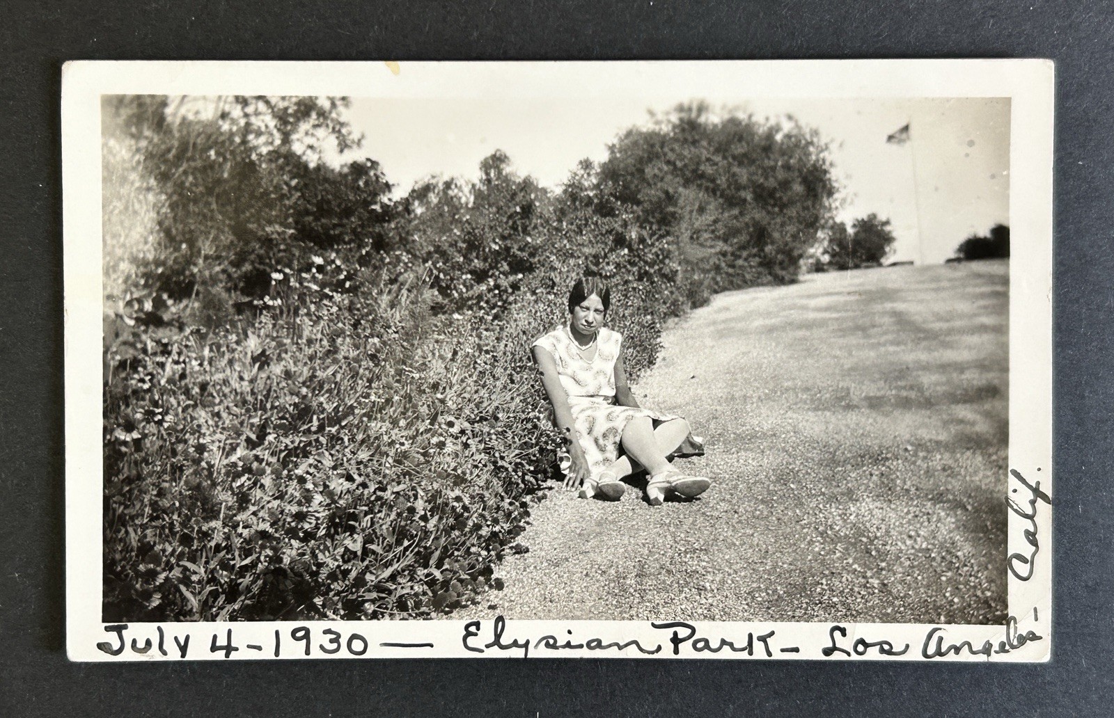 Vint July 4th 1930 RPPC Black Woman Elysian Park Los Angeles CA July 4 Photo