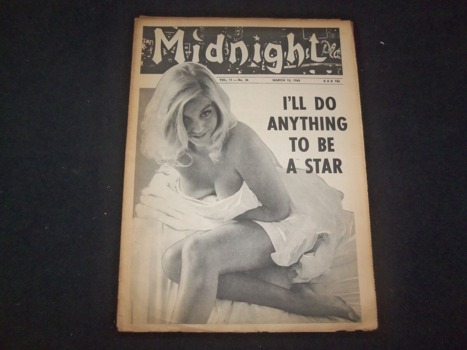 1965 MARCH 15 MIDNIGHT NEWSPAPER - I'LL DO ANYTHING TO BE A STAR - NP 7339
