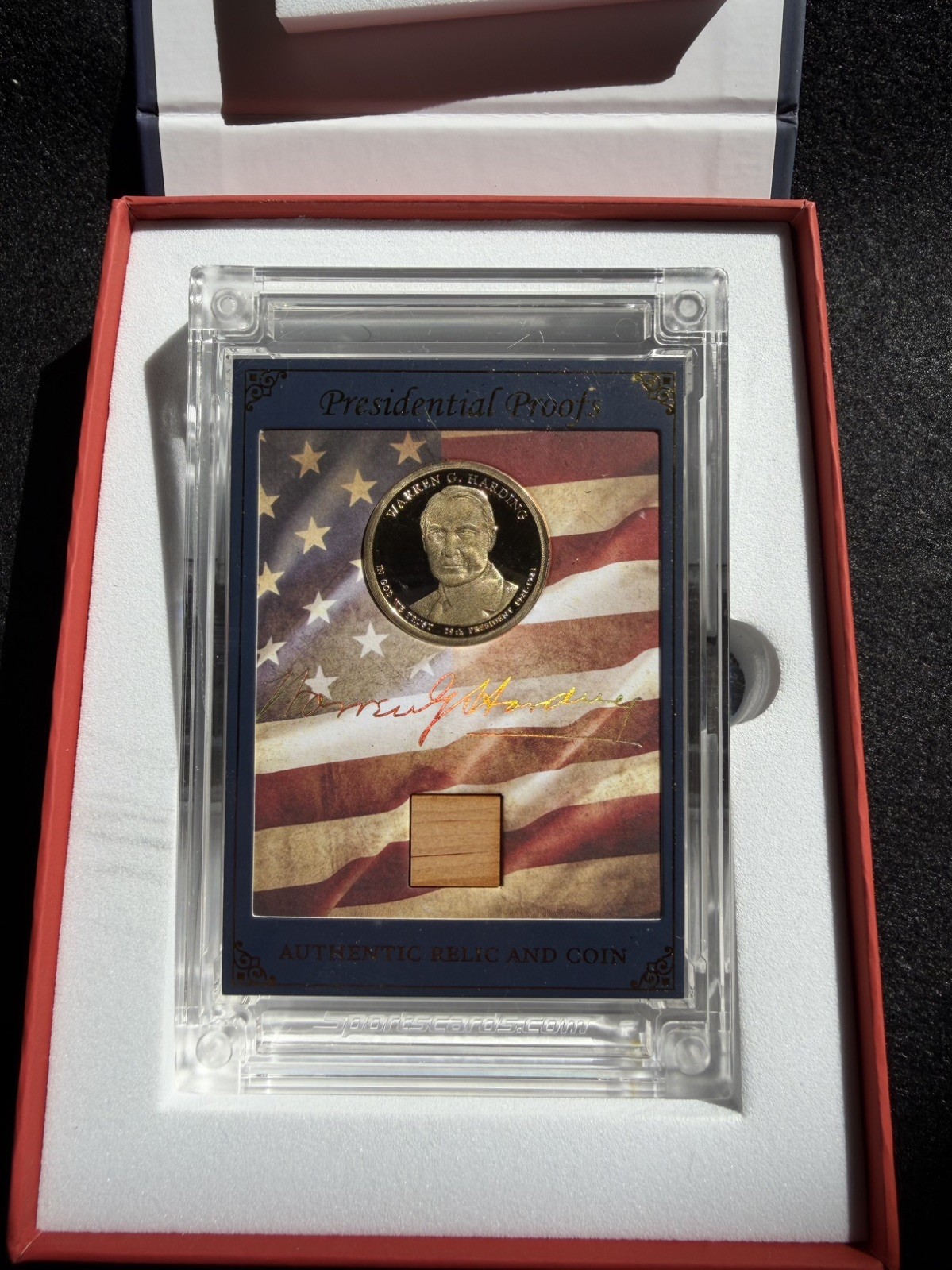 A Word From Potus 2025 Warren G Harding Authentic Relic & Coin 5/76 A Word From Potus 2025 Warren G Harding Authentic Relic & Coin 5/76