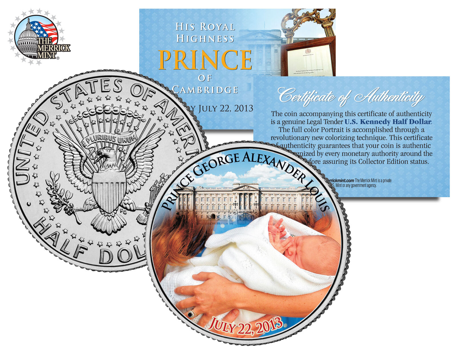 ROYAL BABY *His Royal Highness Prince George of Cambridge* JFK Half Dollar Coin