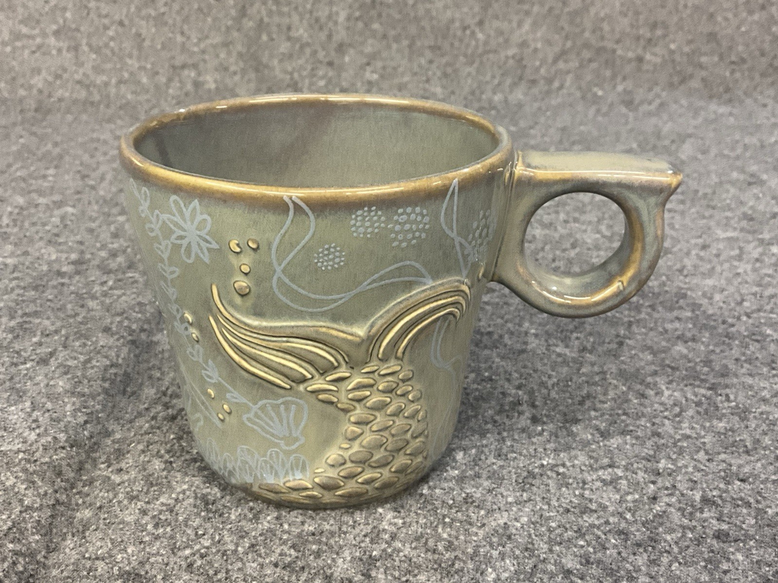 Starbucks 2014 Anniversary Blue Coffee Mug Cup Embossed 3-D Mermaid Siren Tail Starbucks 2014 Anniversary Blue Coffee Mug Cup Embossed 3-D Mermaid Siren Tail