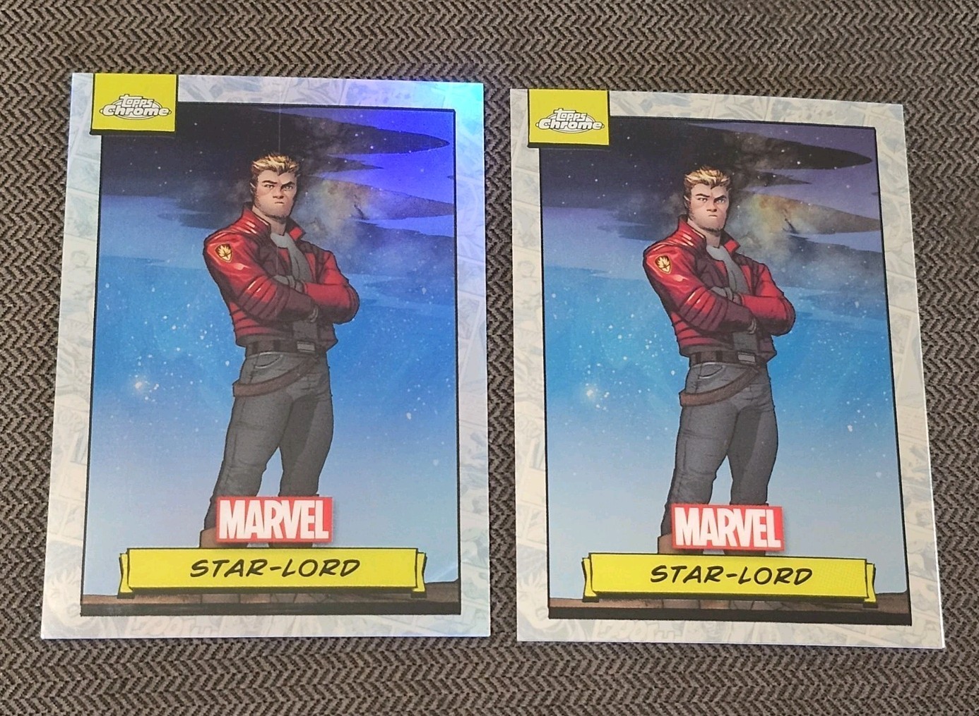 (2x LOT) StarLord 2024 Topps Chrome Refractor + Base #89 Guardians of the Galaxy (2x LOT) StarLord 2024 Topps Chrome Refractor + Base #89 Guardians of the Galaxy
