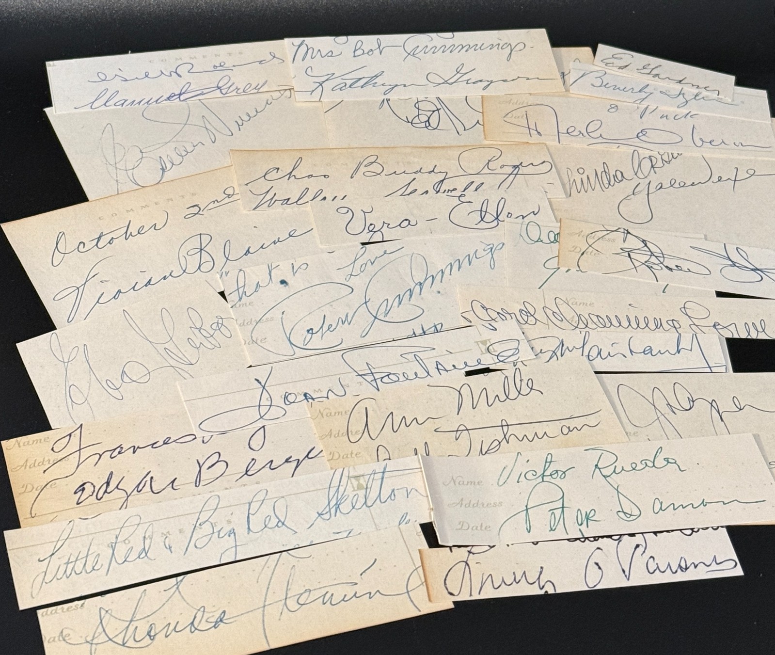 Huge Collection (25+) Vintage Signed Cut Signatures 1950s Hollywood Autographs Huge Collection (25+) Vintage Signed Cut Signatures 1950s Hollywood Autographs