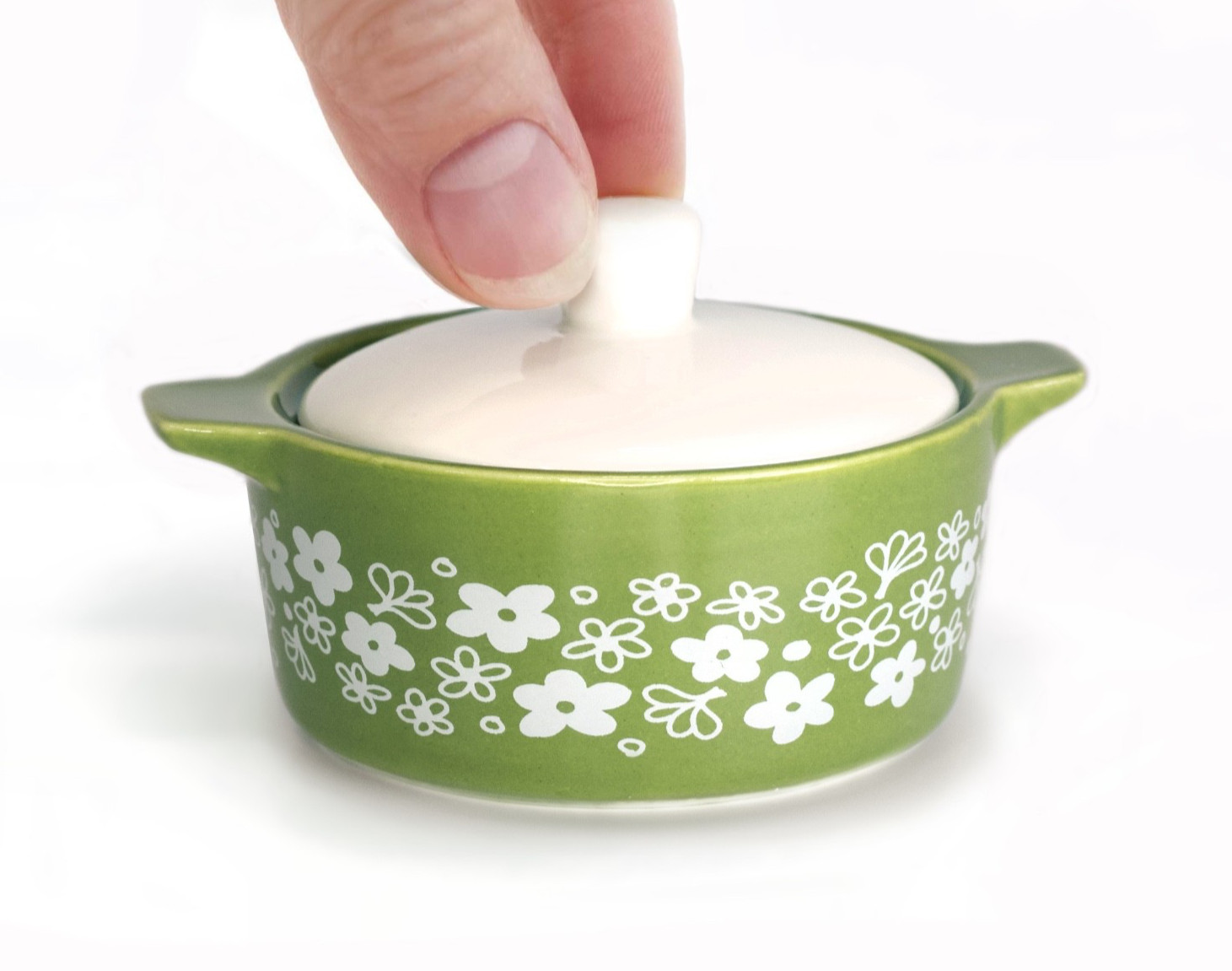 Spring Blossom Inspired Mini Ceramic Trinket Box 3.5” Green Vintage Style Spring Blossom Inspired Mini Ceramic Trinket Box 3.5” Green Vintage Style