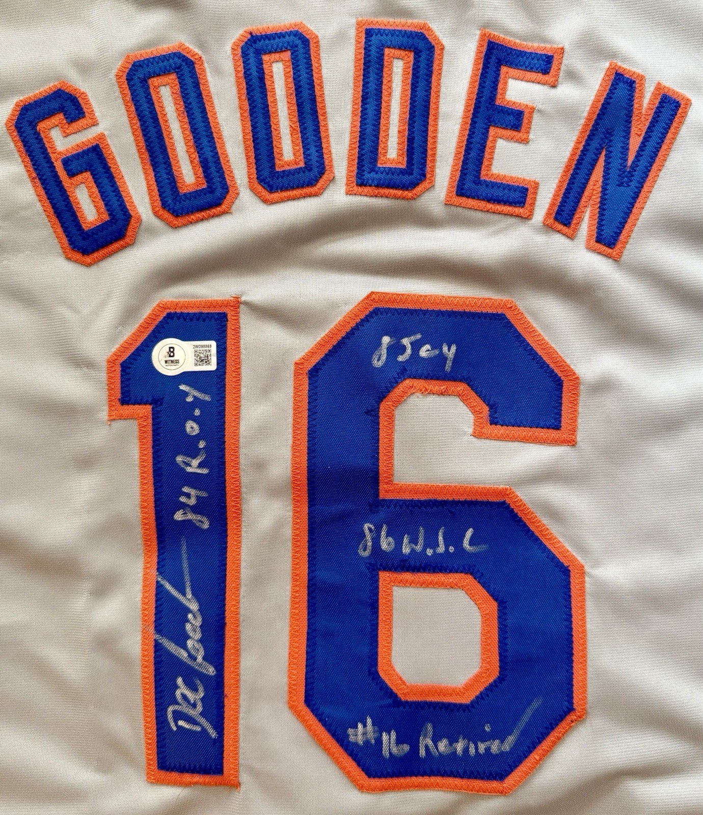 Dwight Doc Gooden Mets Signed Jersey 4x Inscribed Beckett Witnessed Dwight Doc Gooden Mets Signed Jersey 4x Inscribed Beckett Witnessed