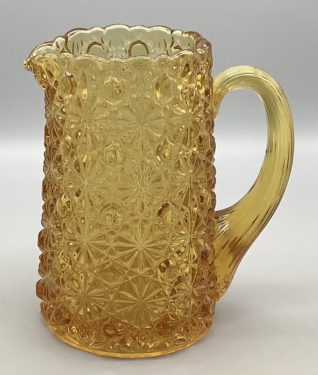 Vintage Cream/Pitcher Crystal Daisy-Button Old Gold-Hobbs Brockunier 1884-1892 Vintage Cream/Pitcher Crystal Daisy-Button Old Gold-Hobbs Brockunier 1884-1892