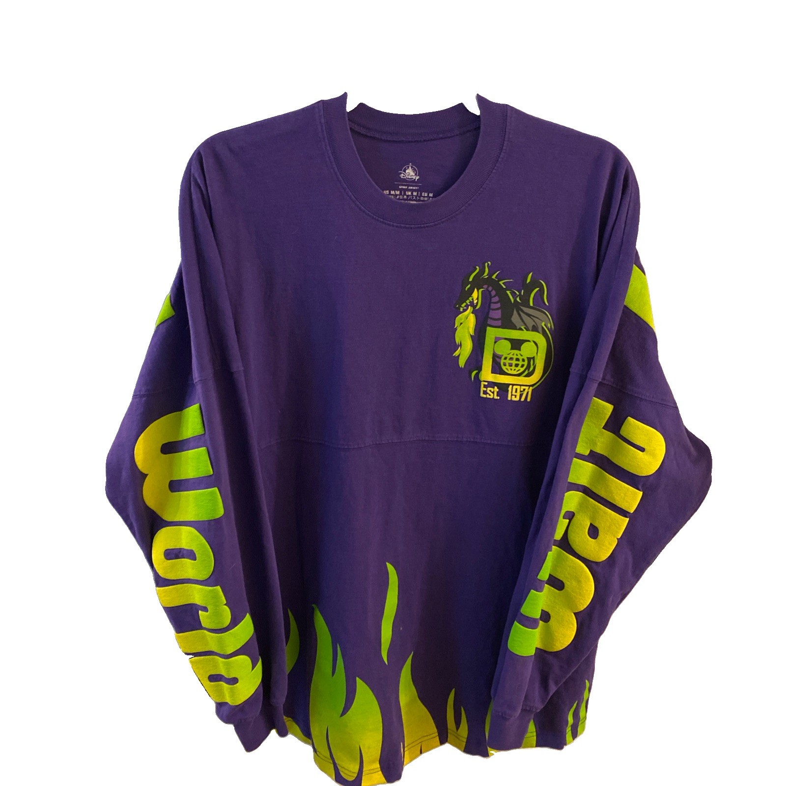 Disney Spirit Jersey Maleficent Dragon Flames Purple Long Sleeve Medium Rare Disney Spirit Jersey Maleficent Dragon Flames Purple Long Sleeve Medium Rare