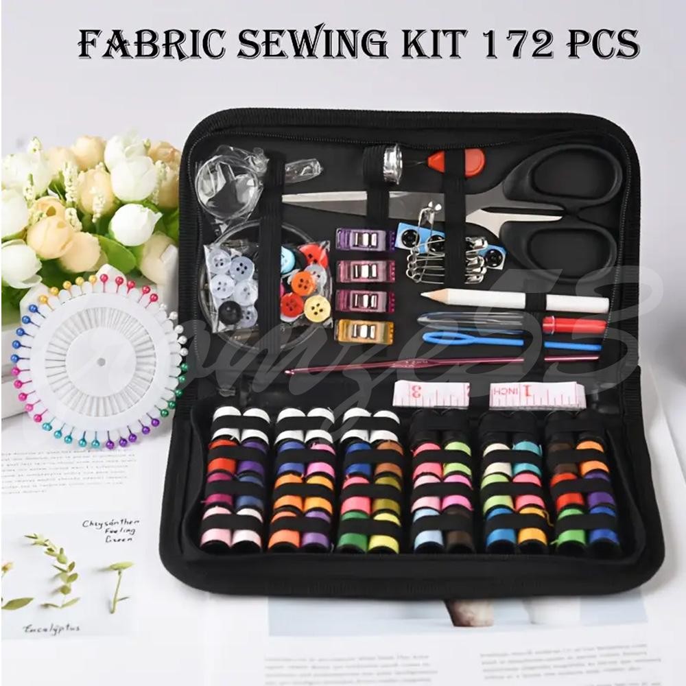 172pc Home Travel Sewing Kit Thread Threader Needle Tape Measure Scissor Thimble