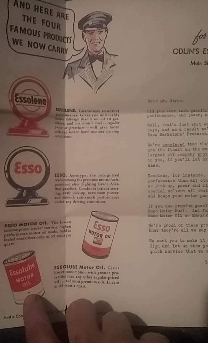 Esso advertising from 1938 Esso advertising from 1938
