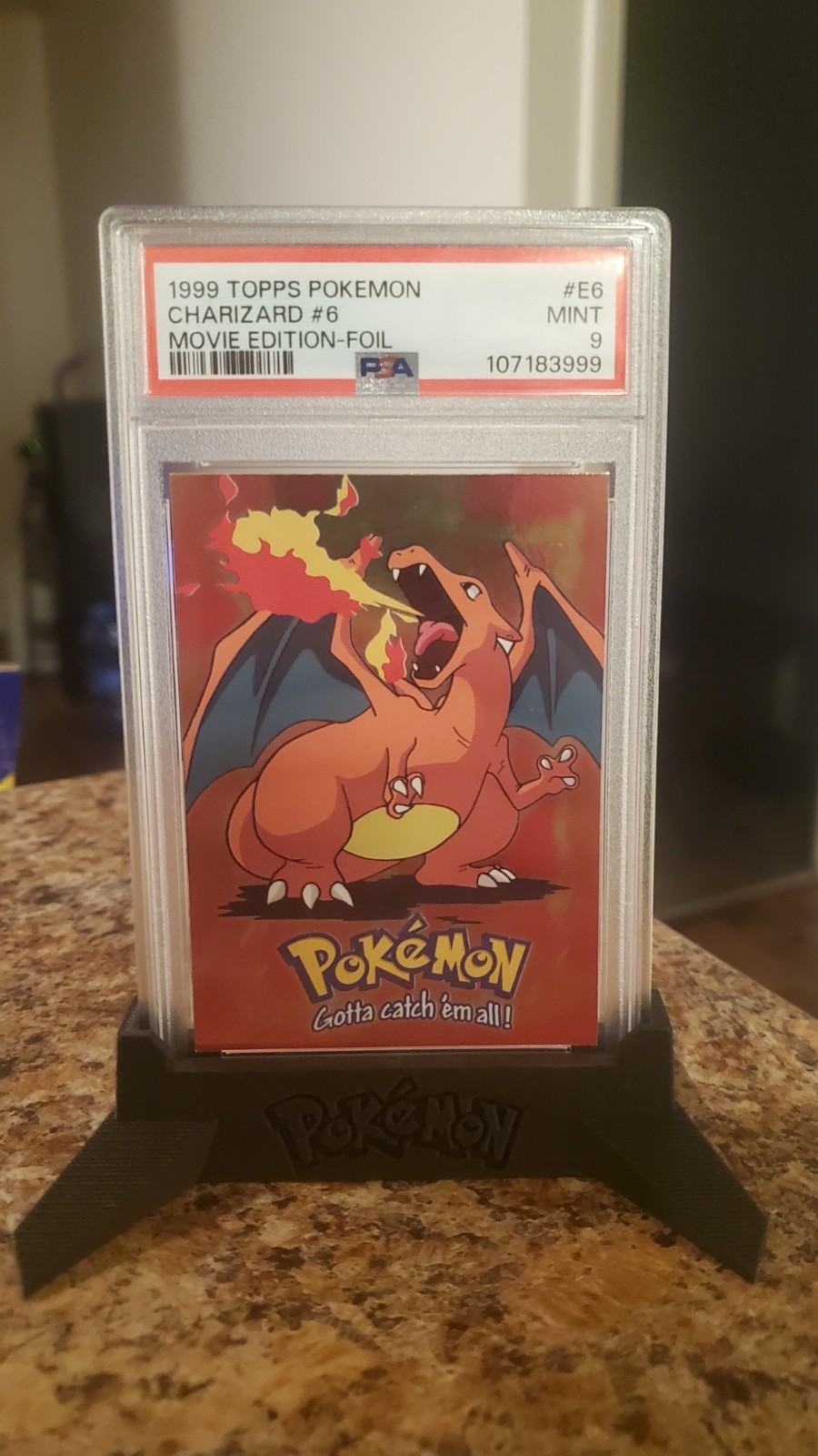 Topps 1999 Pokémon Movie Edition Charizard #6 Foil PSA 9 Trading Card (POP 123) Topps 1999 Pokémon Movie Edition Charizard #6 Foil PSA 9 Trading Card (POP 123)