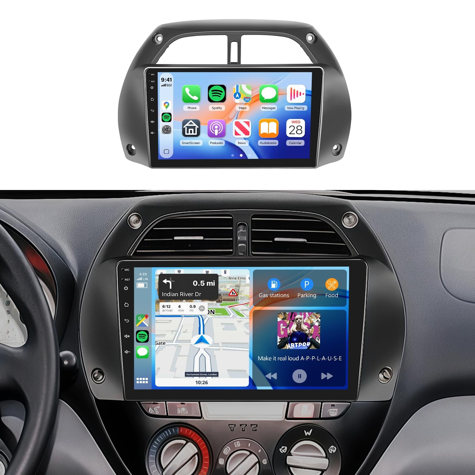 9-Inch 4G+64G Car Radio Stereo for Toyota RAV4 2001-2006, Wireless CarPlay 9-Inch 4G+64G Car Radio Stereo for Toyota RAV4 2001-2006, Wireless CarPlay