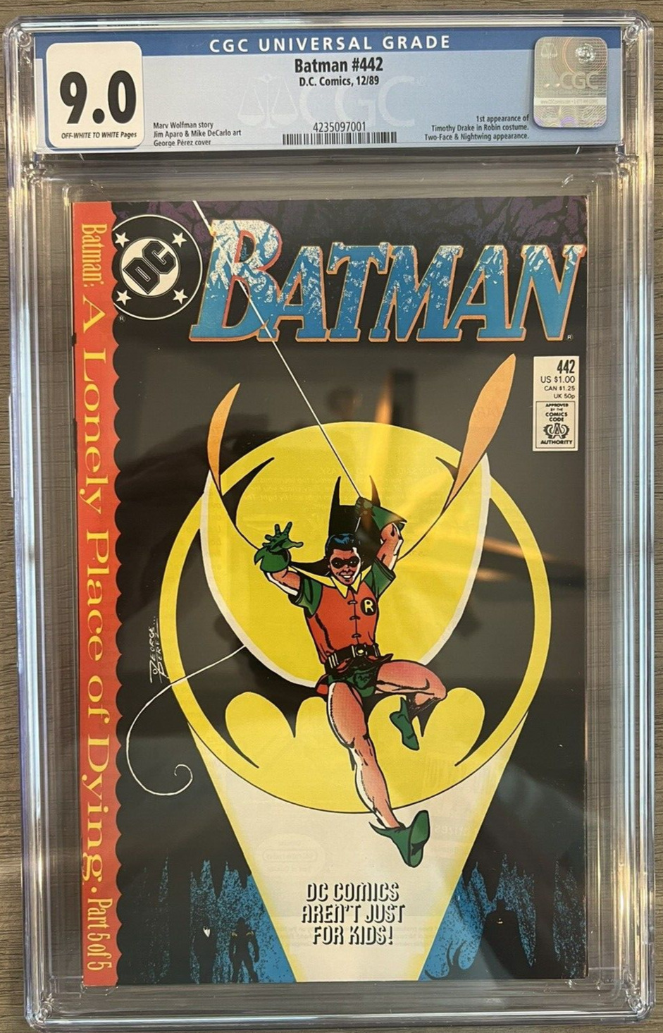 Batman #442 (1989) CGC 9.0 - George Perez - 1st Tim Drake in Robin Costume