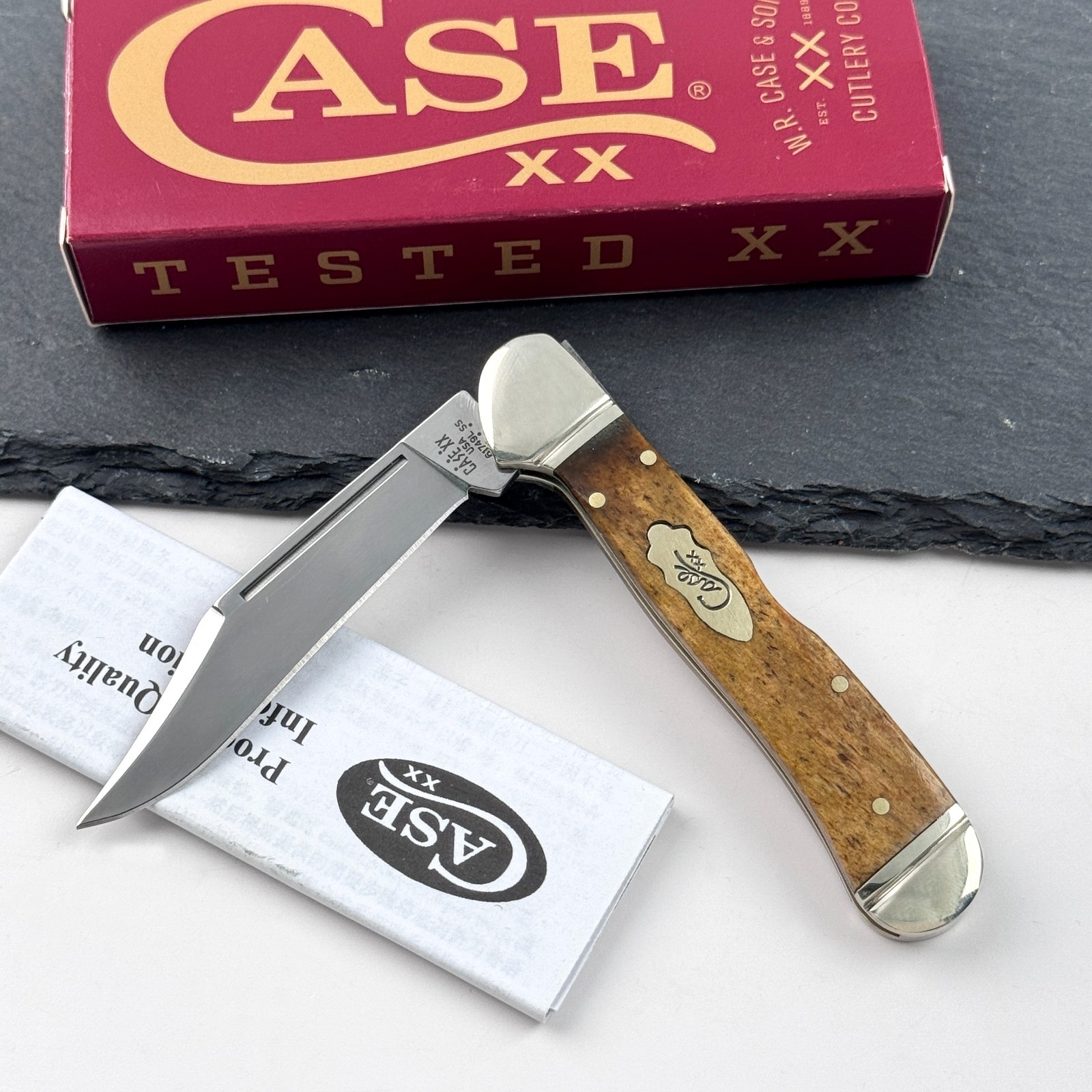 Case XX 58186 Mini CopperLock Smooth Antique Bone Stainless Pocket Knife Case XX 58186 Mini CopperLock Smooth Antique Bone Stainless Pocket Knife