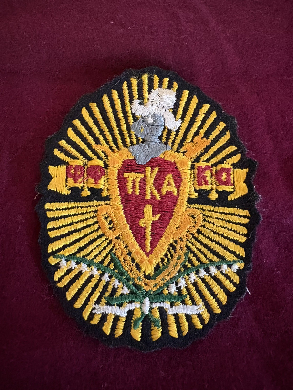 Vintage '70s Pi Kappa Alpha Embroidery Blazer Crest Sew on Patch Vintage '70s Pi Kappa Alpha Embroidery Blazer Crest Sew on Patch