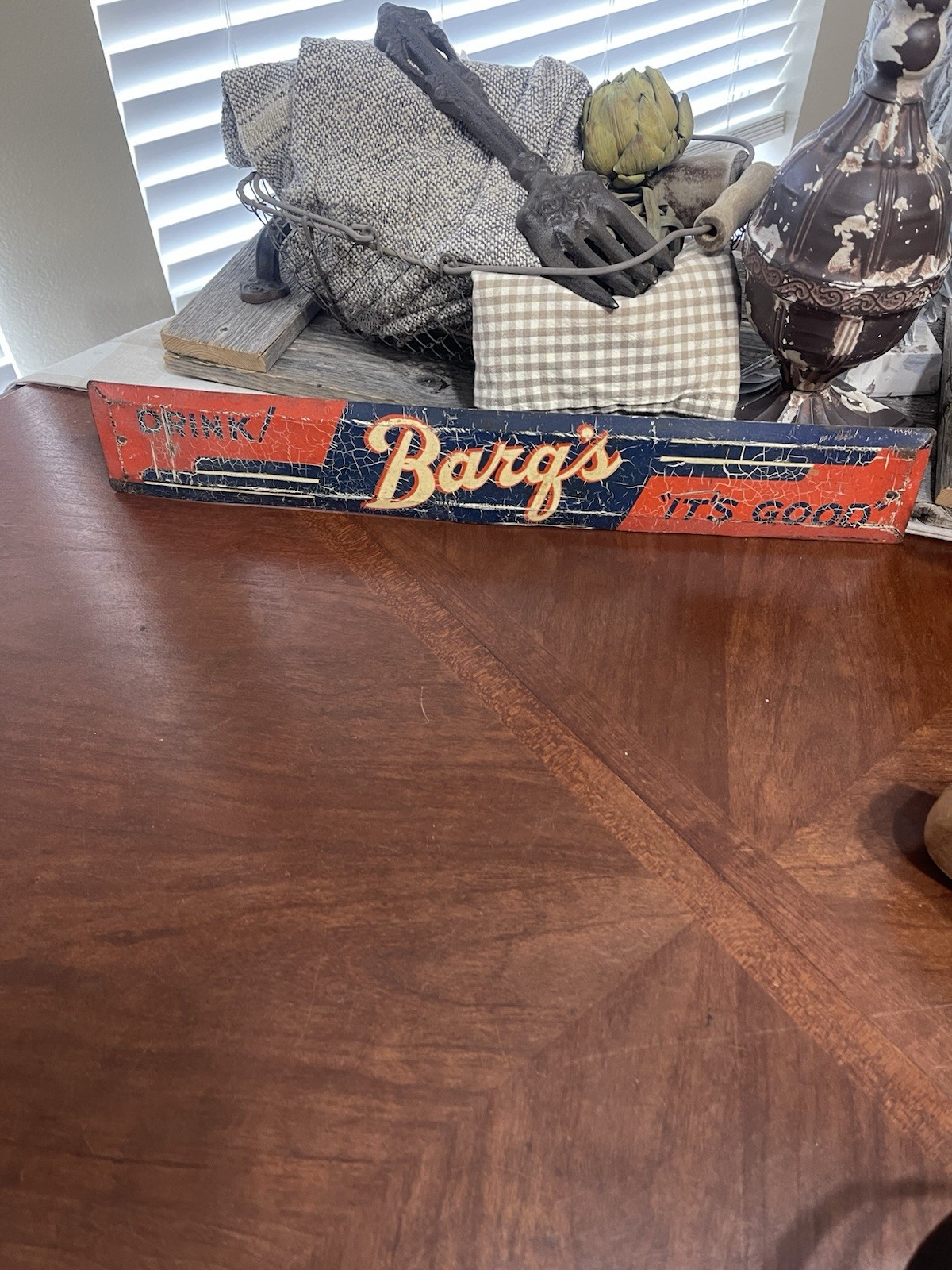 Vintage 1940s Barq's Root Beer Tin Sign Stout Sign Co St Louis MO Door Push Vintage 1940s Barq's Root Beer Tin Sign Stout Sign Co St Louis MO Door Push