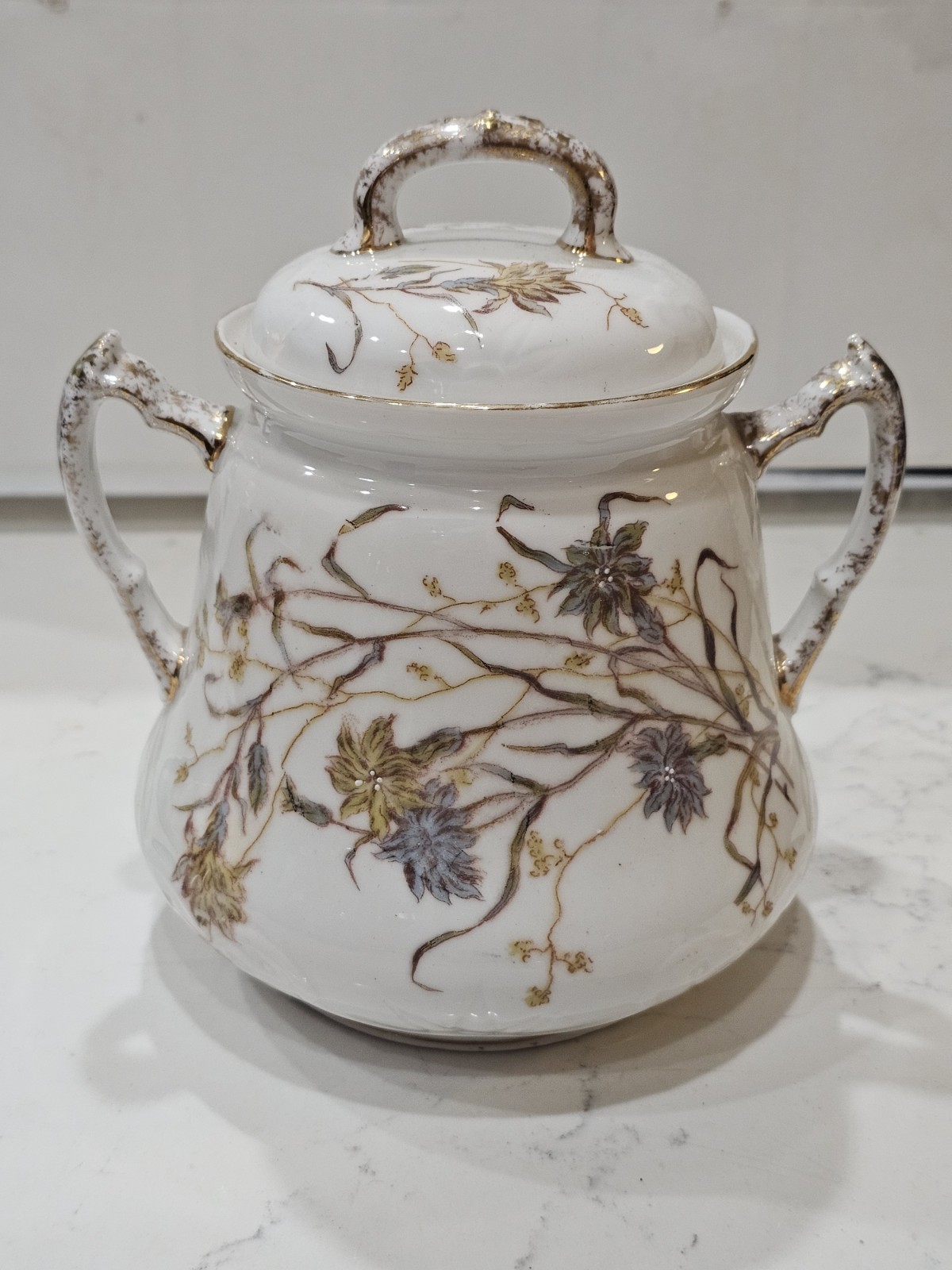 Vintage Limoges France Hand Painted Porcelain S & S Limoges Double Handled Vintage Limoges France Hand Painted Porcelain S & S Limoges Double Handled