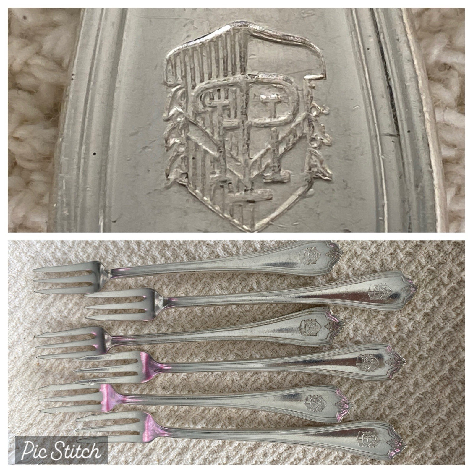 6 Vintage Palace Hotel Silver Logo Cocktail Seafood Forks International Early 6 Vintage Palace Hotel Silver Logo Cocktail Seafood Forks International Early