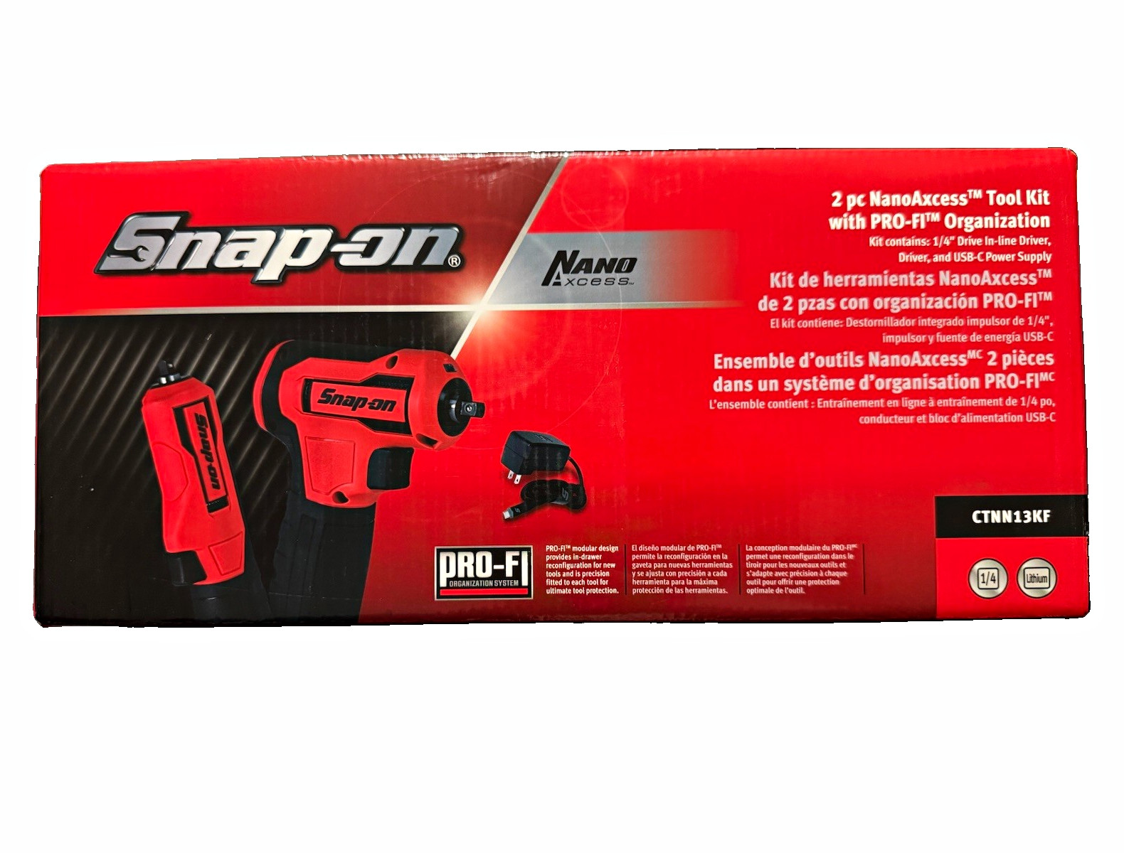 NEW Snap-on NanoAccess CTNN13KF 1/4 in 4V Impact Driver 2 pc Kit Battery Red NEW Snap-on NanoAccess CTNN13KF 1/4 in 4V Impact Driver 2 pc Kit Battery Red