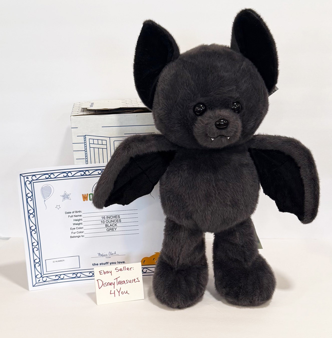 2025 Build-A-Bear Workshop Halloween Vampire BLACK BAT Posable Stuffed Plush NEW 2025 Build-A-Bear Workshop Halloween Vampire BLACK BAT Posable Stuffed Plush NEW