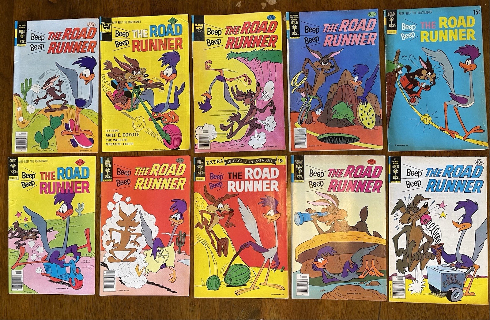 Vintage Road Runner Wile E Coyote Comic Lot 10 Gold Key Whitman 15c 1970s Vintage Road Runner Wile E Coyote Comic Lot 10 Gold Key Whitman 15c 1970s