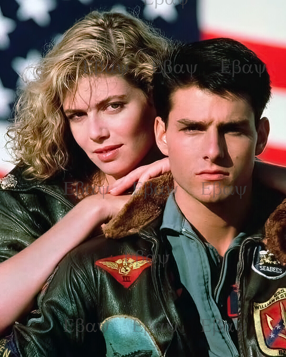 Kelly McGillis & Tom Cruise Top Gun 8x10 Photo REPRINT