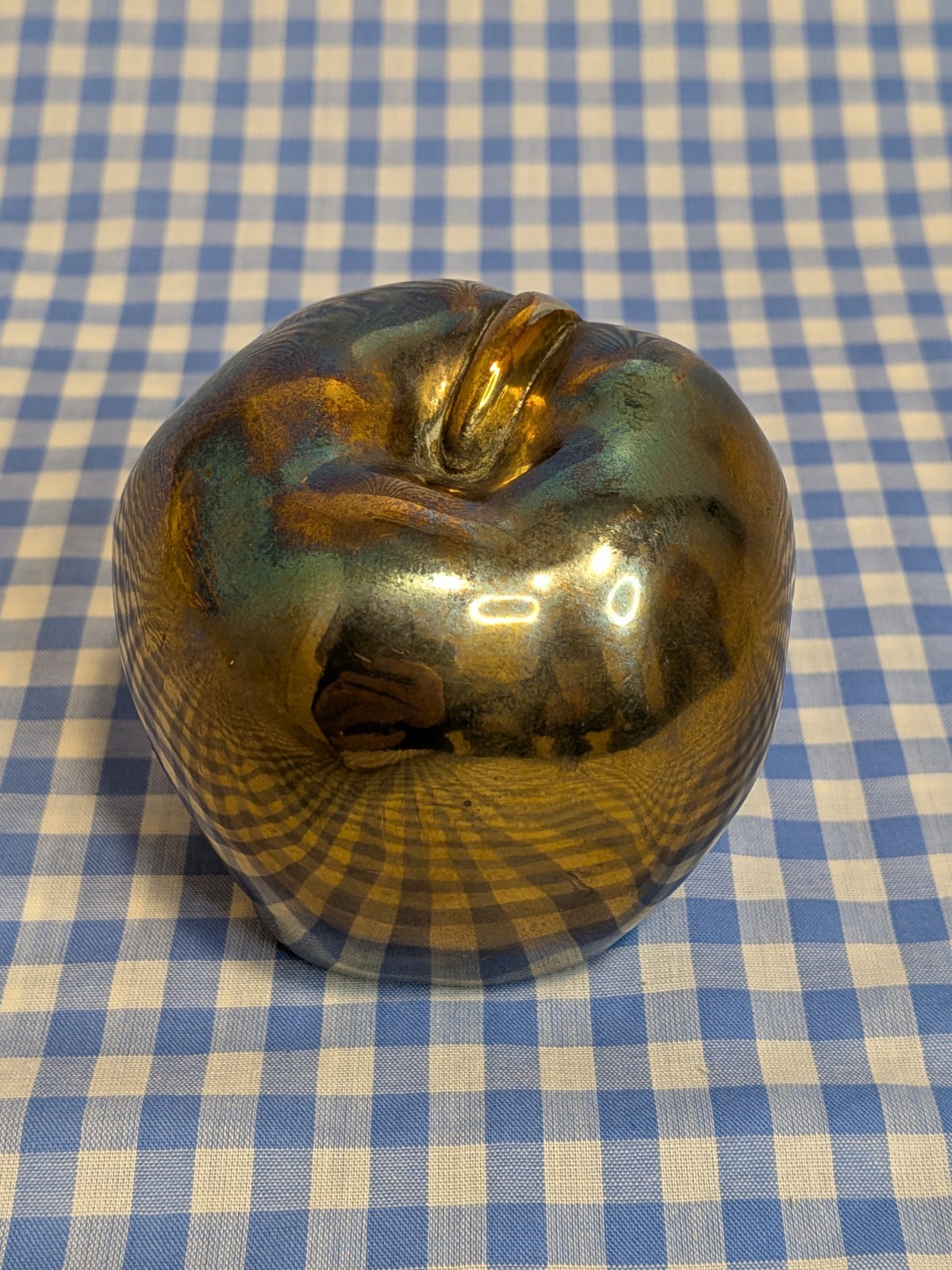 Vtg Brass Apple Paperweight by A & M Leatherlines New York, N.Y. 10012 Rare Vtg Brass Apple Paperweight by A & M Leatherlines New York, N.Y. 10012 Rare