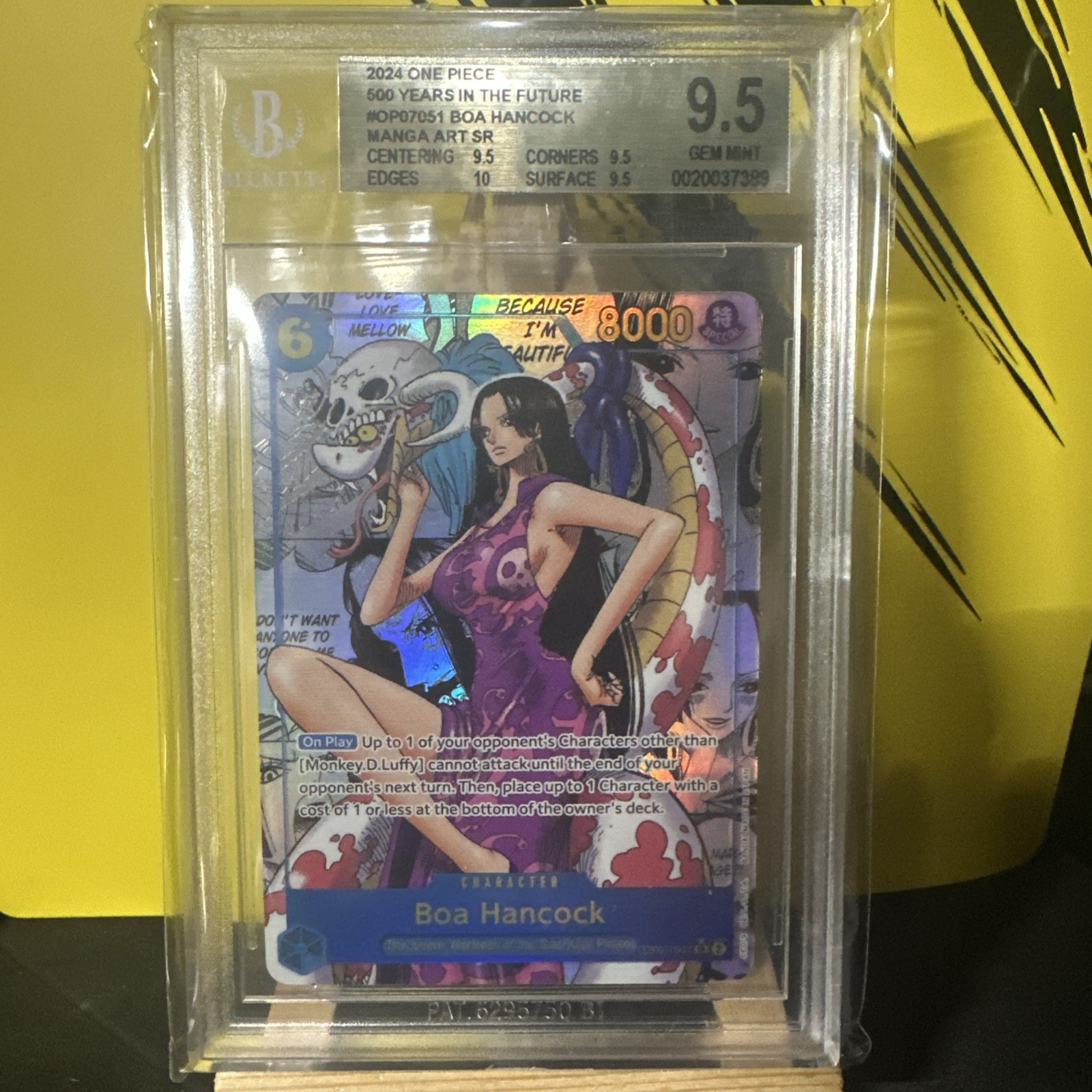One Piece Boa Hancock OP07-051 Alternative Art Super Rare Beckett 9.5