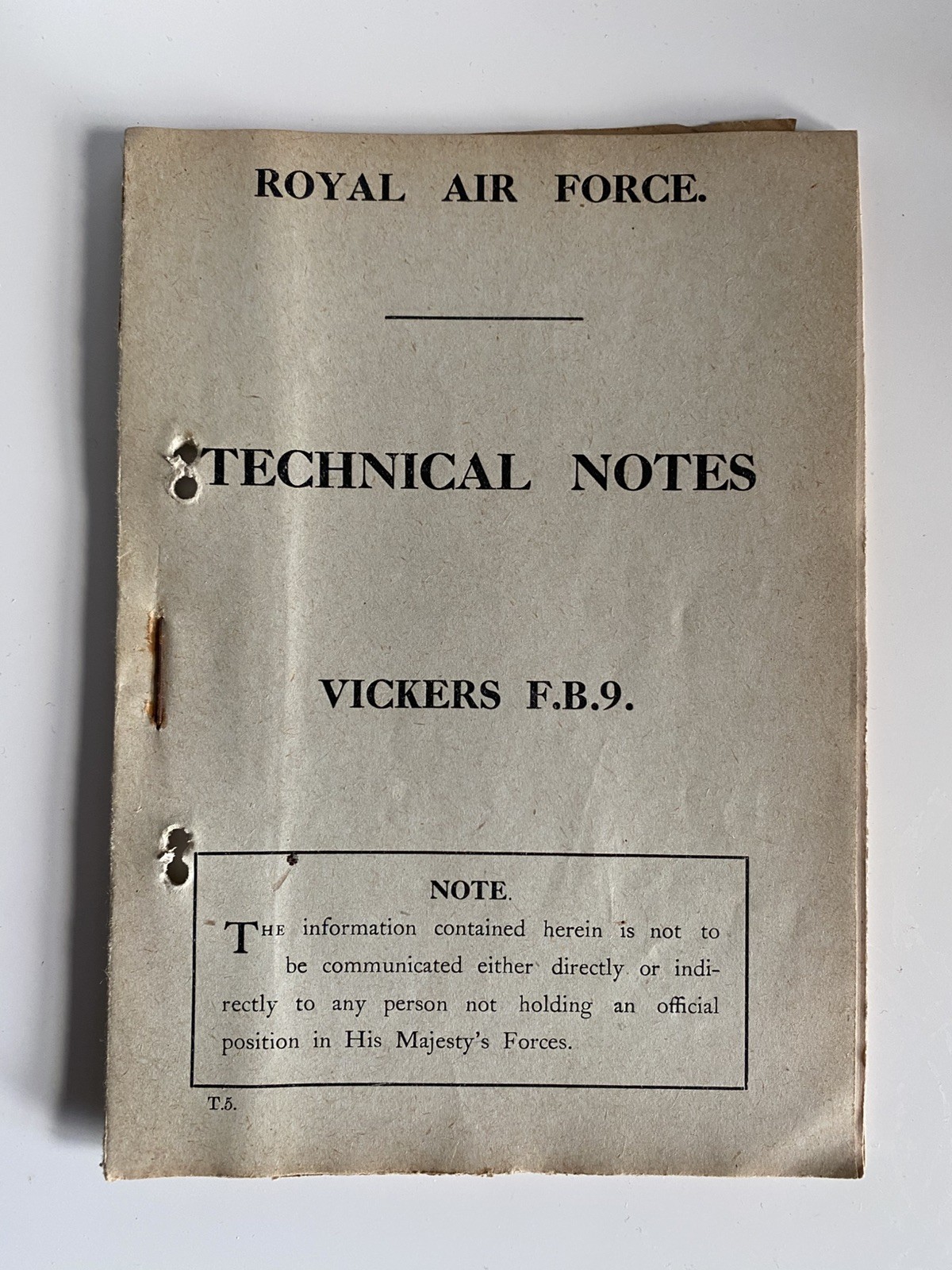 Vickers FB.9 Gunbus aircraft pilots manual RAF RFC original ww1 1918 RARITY Vickers FB.9 Gunbus aircraft pilots manual RAF RFC original ww1 1918 RARITY