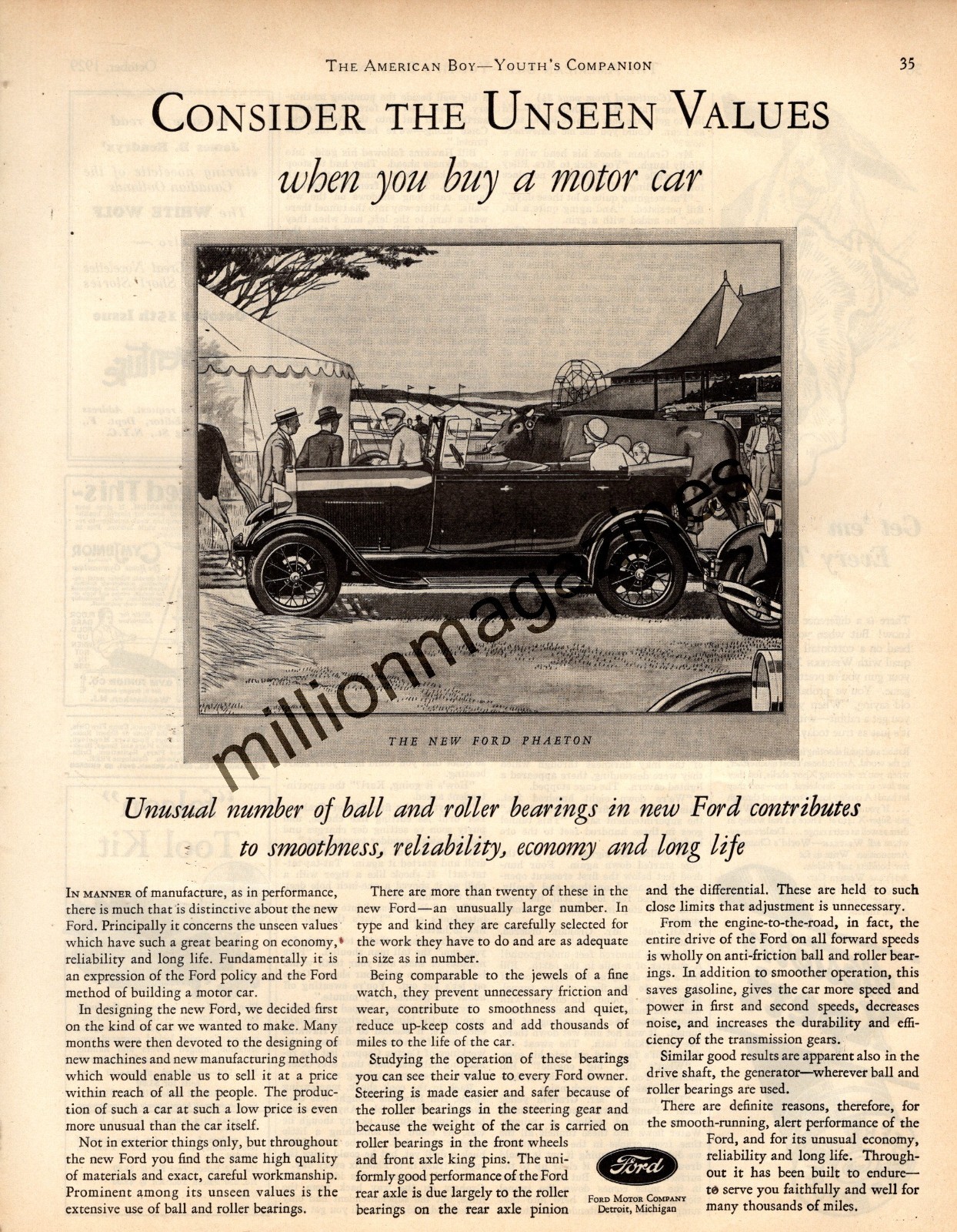 1929 Ford Model A  Phaeton - Very rare Original ad from American Boy