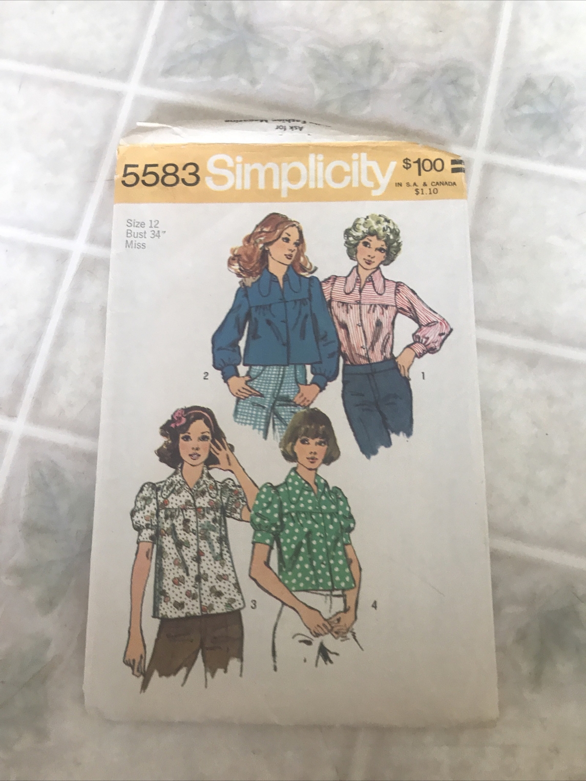 Simplicity 5583 Misses Smock Blouse in 2 Lengths Pattern - Size 12 Bust 34 Simplicity 5583 Misses Smock Blouse in 2 Lengths Pattern - Size 12 Bust 34