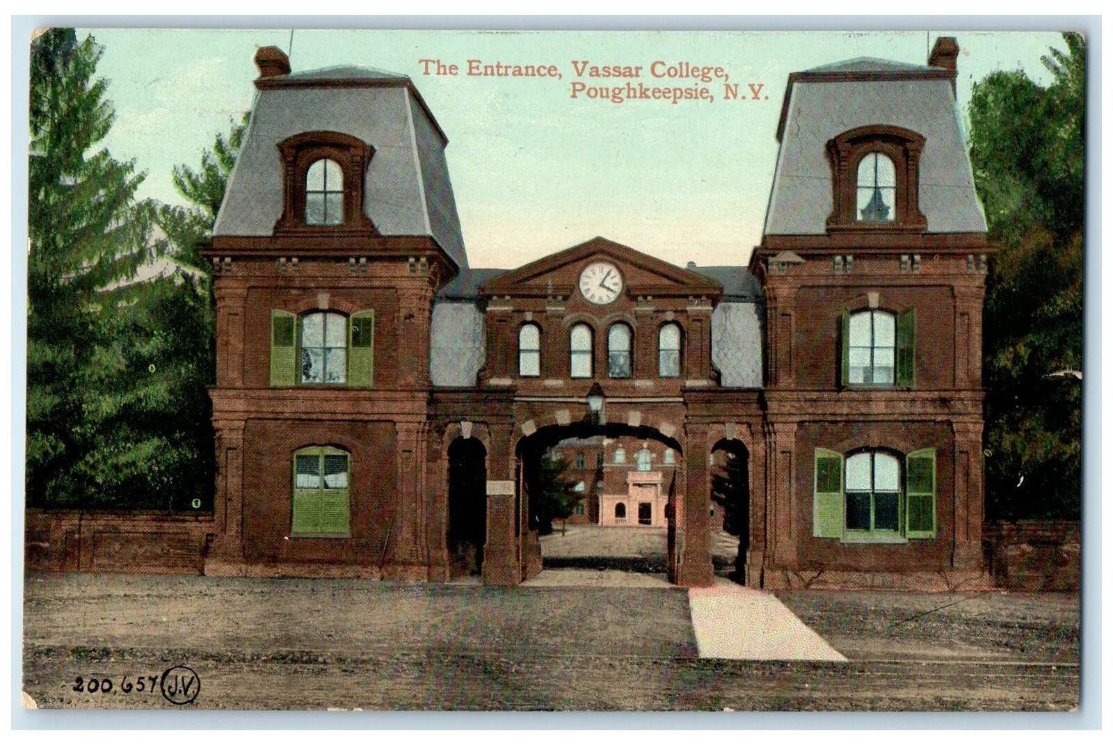 1911 The Entrance Vassar College Scene Poughkeepsie New York NY Posted Postcard