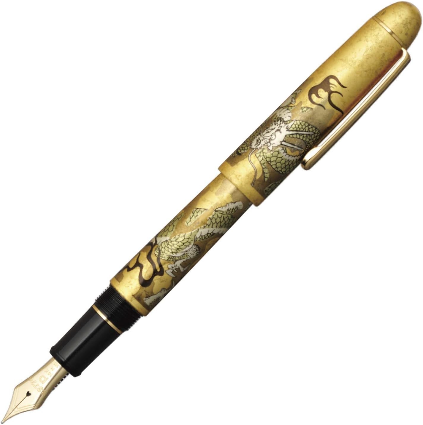 Hard-to-find Platinum Fountain Pen: Kanazawa Gold Leaf "Rising Dragon" Fine Nib Hard-to-find Platinum Fountain Pen: Kanazawa Gold Leaf "Rising Dragon" Fine Nib