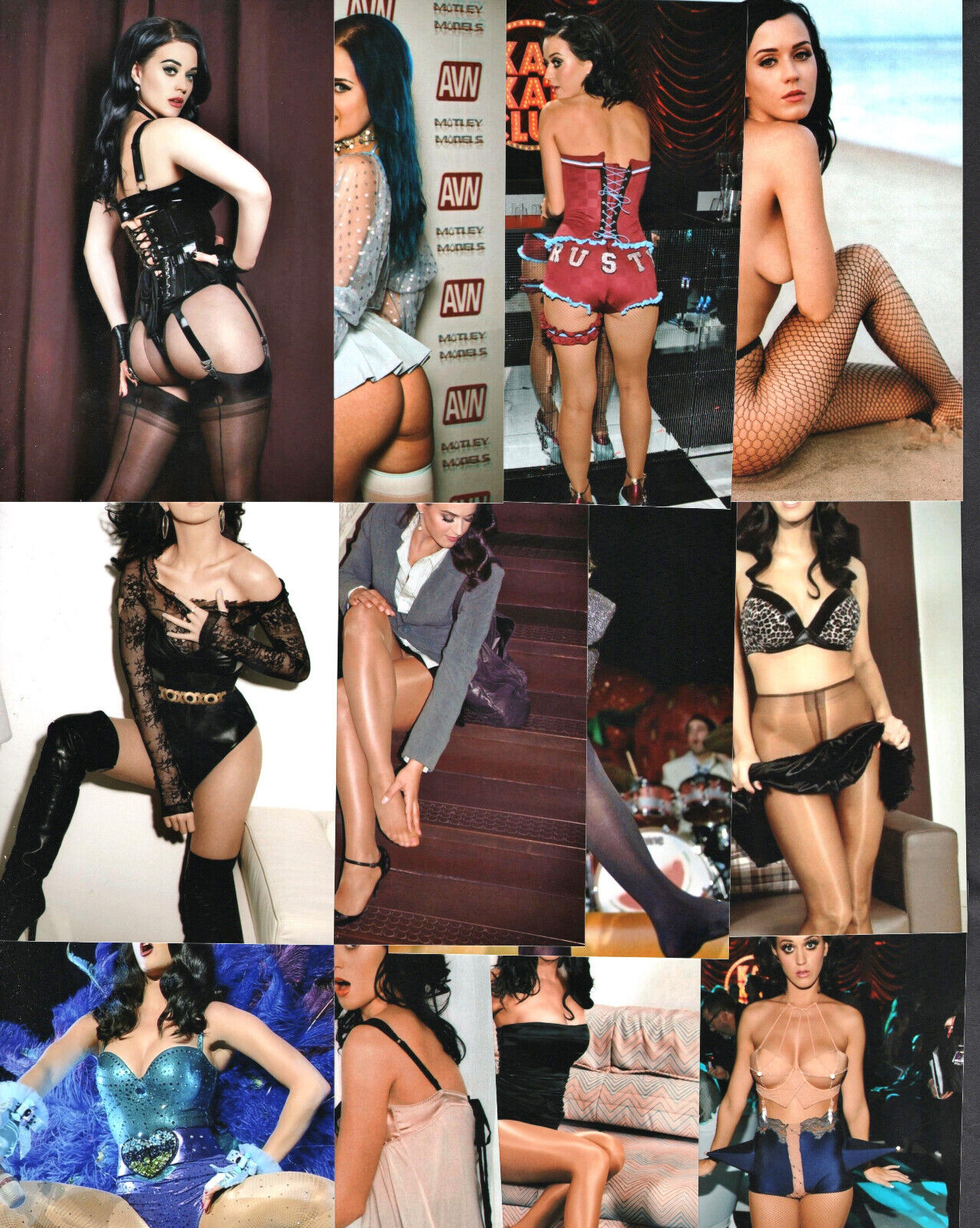 Katy Perry 12 Sexy Pin-Up 6x4 Glamour Music Photographs Set Stockings Pantyhose