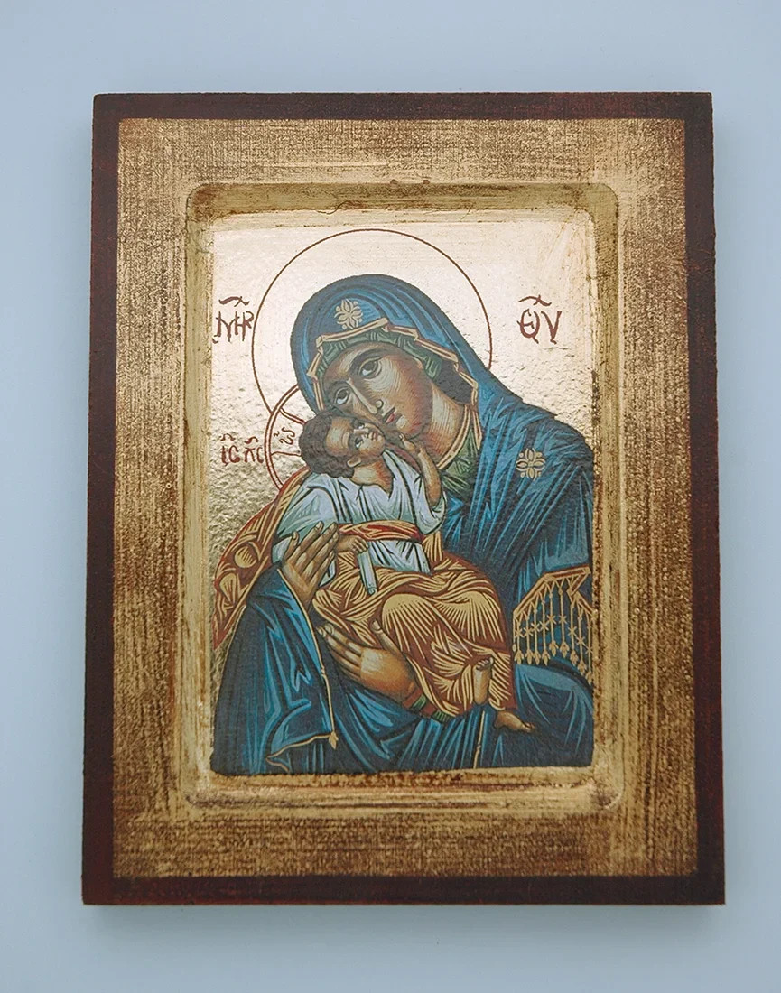 Greek Byzantine Mother Icon Plaque - 5" x 7"