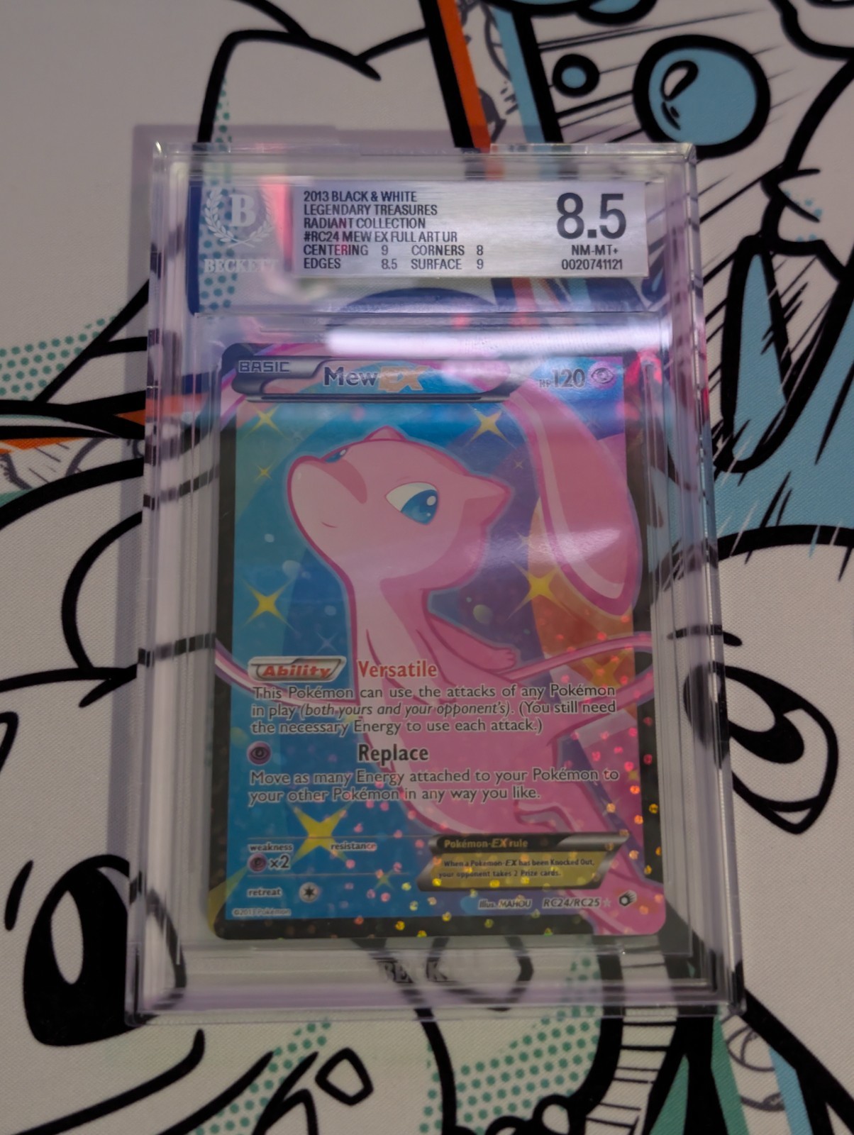 2013 Pokémon B&W Mew EX Full Art RC24 Legendary Treasures BGS 8.5