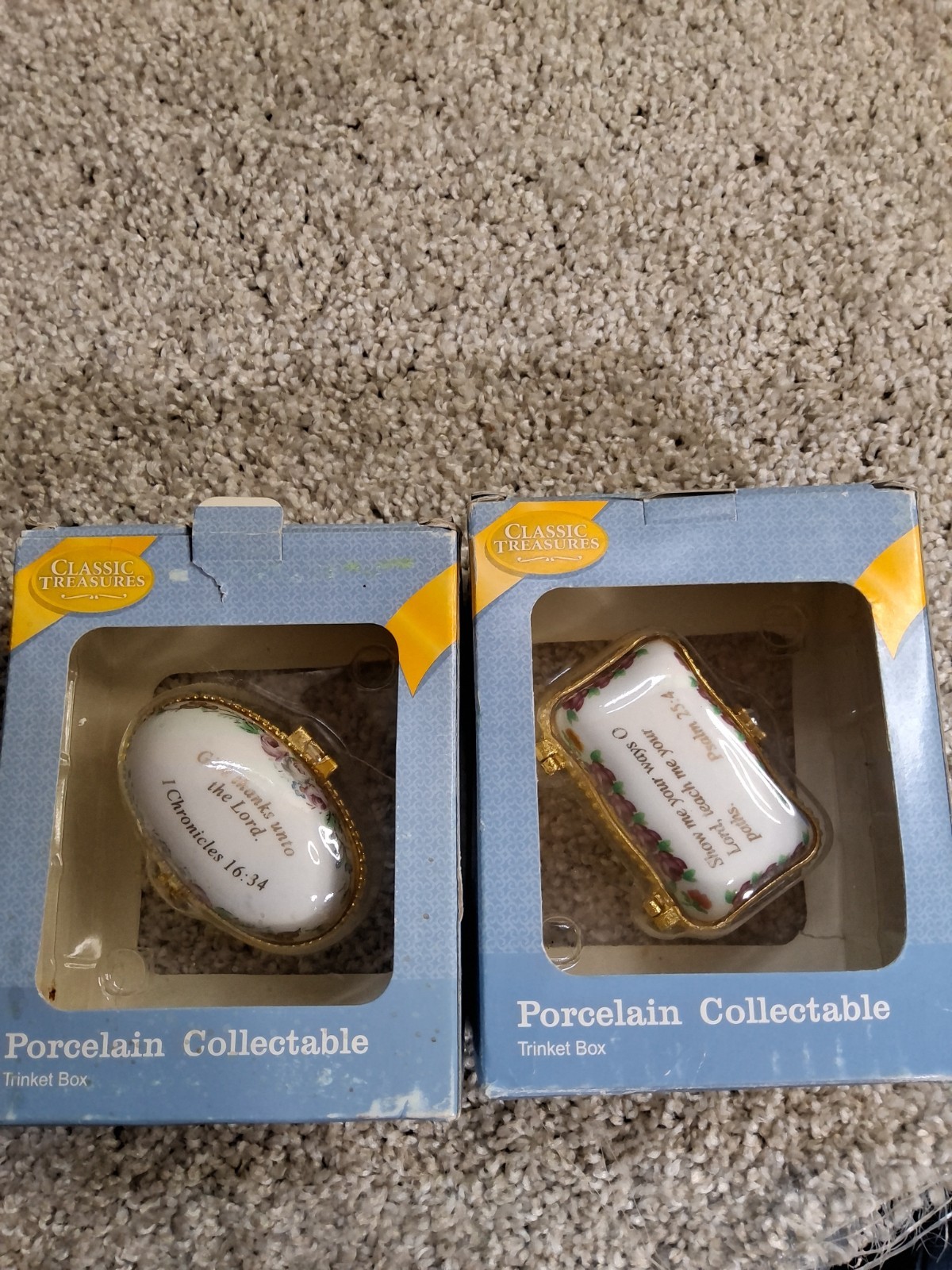 Classic Treasures Porcelain Collectibles 2 Pieces New In Box