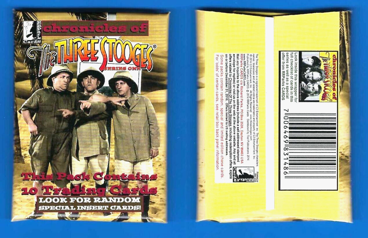 THE THREE STOOGES SERIES 1 CARDS 2014 1 SEALED PACK 10 CARDS 1 RETRO FLEER STYLE