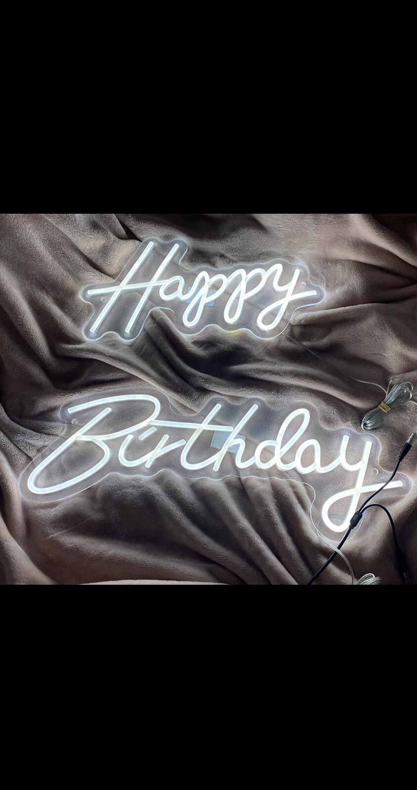 Happy Birthday Neon Light Sign 16.5" x 8" + 23" x 8" for Party, Kids & Adults