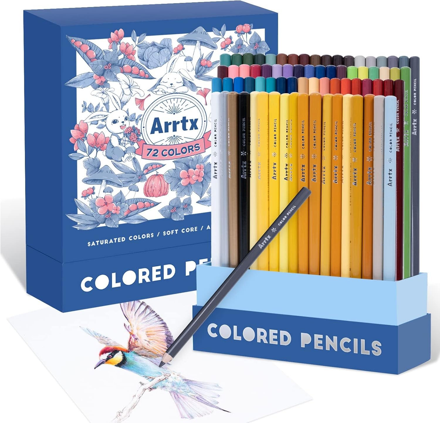 72 Colored Pencils Set Soft Core Professional Art Drawing Sketching Pencils